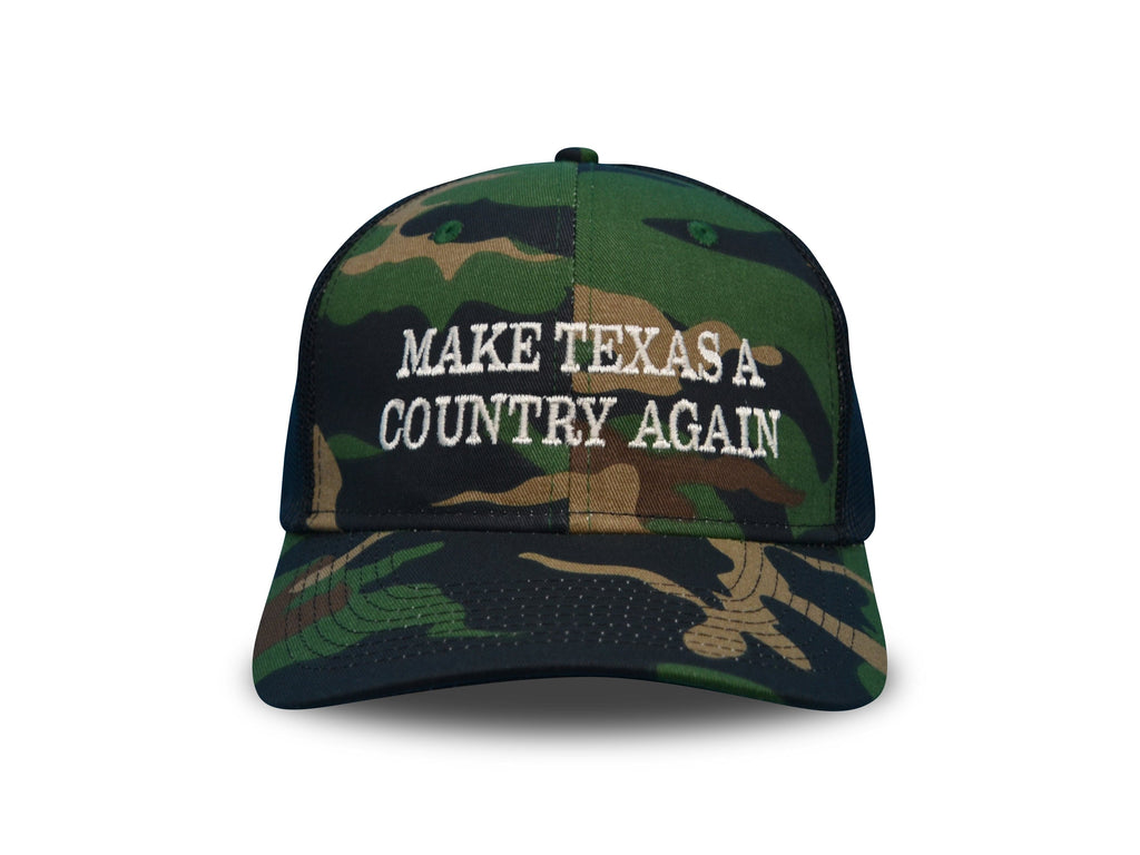 MATACA Hat Hunter's Special - The Camo Make Texas A Country Again Classic Trucker White on Camo | Make Texas A Country Again Trucker Hat | MATACA | Hunt TX
