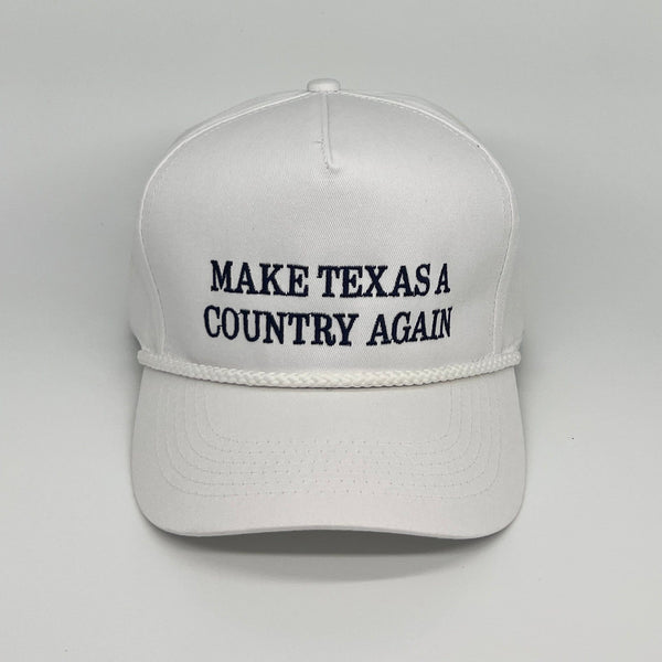 Classic White Cloth Rope Hat  Make Texas A Country Again - Make Texas A  Country Again