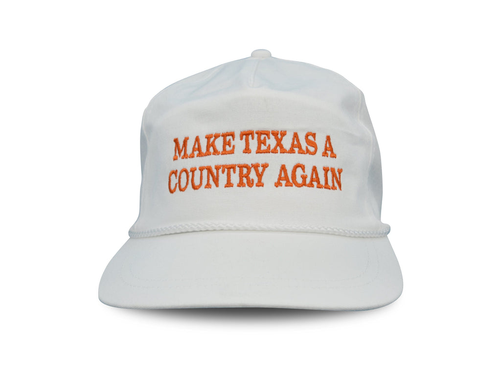 MATACA Hat UT Hook 'Em Model - Make Texas A Country Again - Imperial Classic Cloth Hat - Burnt Orange Text Burnt Orange & White | UT Make Texas A Country Again | Cloth Rope Hat 