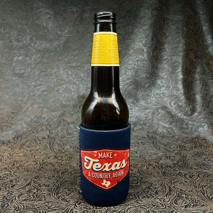 MATACA Drinkware Make Texas A Country Again Beer Label Koozie - Here's to the Republic of Texas!