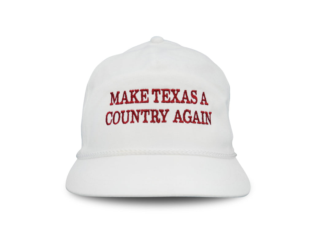 MATACA Hat A&M White "Gig 'Em" Model - Make Texas A Country Again - Imperial Classic Cloth Hat - White Cloth w/ Maroon Text Maroon & White - A&M Make Texas A Country Again Rope Hat - Imperial Hat