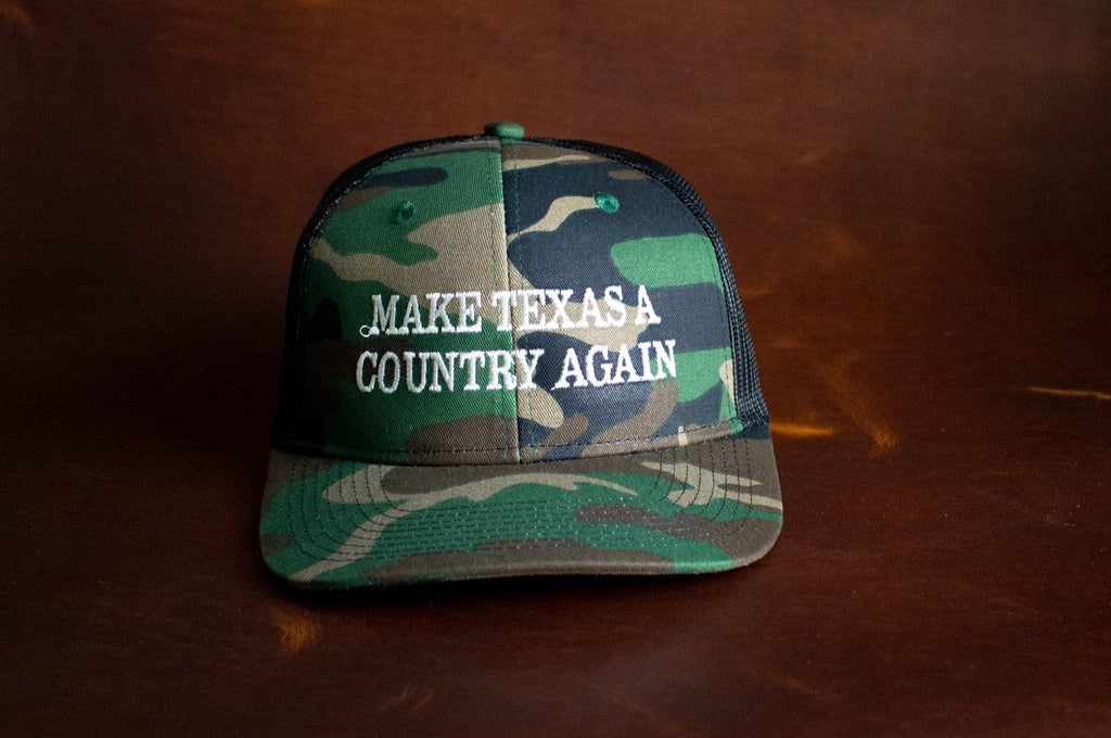MATACA Hat Hunter's Special - The Camo Make Texas A Country Again Classic Trucker White on Camo | Make Texas A Country Again Trucker Hat | MATACA | Hunt TX