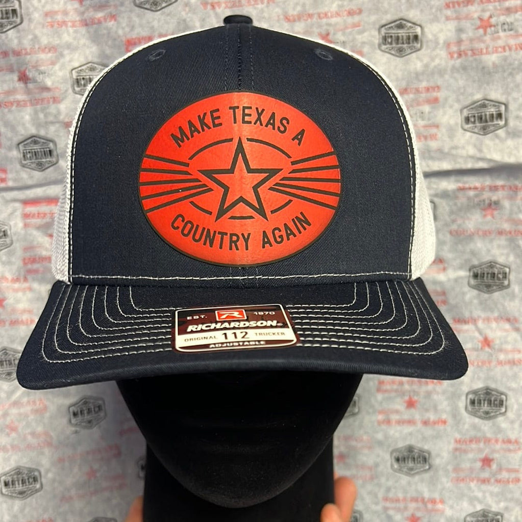 MATACA Hat Lone Star Rising Patch Hat - Zavala Blue - Make Texas A Country Again - Classic Trucker Navy & White - Make Texas A Country Again - Classic Trucker - TX Hat