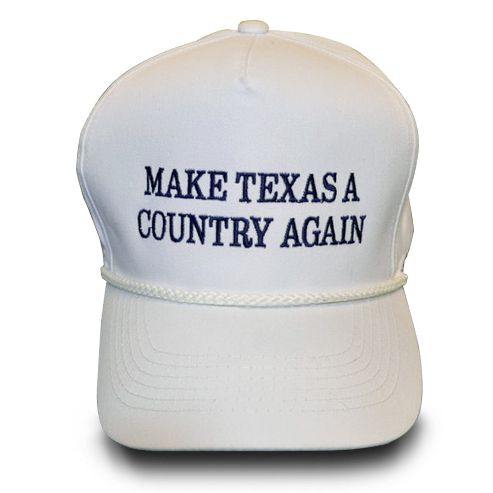 MATACA Hat Make Texas A Country Again - Classic White Cloth Hat Navy on White | Make Texas A Country Again Cloth Rope Hat | MATACA