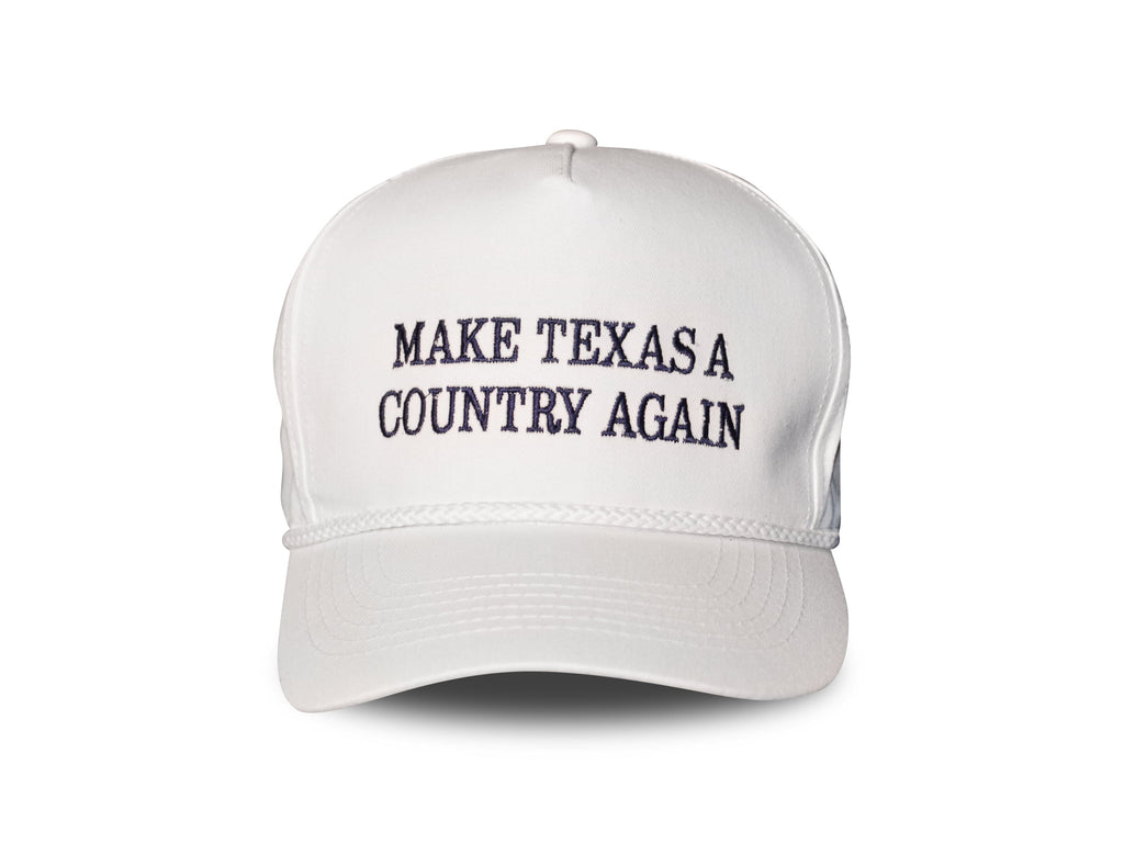Make Texas A Country Again Hat - Classic MAGA Style -  Navy on White Make Texas A Country Again Classic Rope Dad Hat - MATACA - Texas Dad Hat - Texas Pride - Native Texan - Come and Take It - Lone Star Lifestyle - Cool Texas Hats - Funny Texas Hats - Make Texas A State Again - TEXIT - Texas Independence - Republic of Texas - Texas 1836
