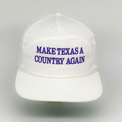 MATACA Hat Purple on White - Make Texas A Country Again - Imperial Classic Cloth Hat Purple on White - Make Texas A Country Again Imperial Rope Hat