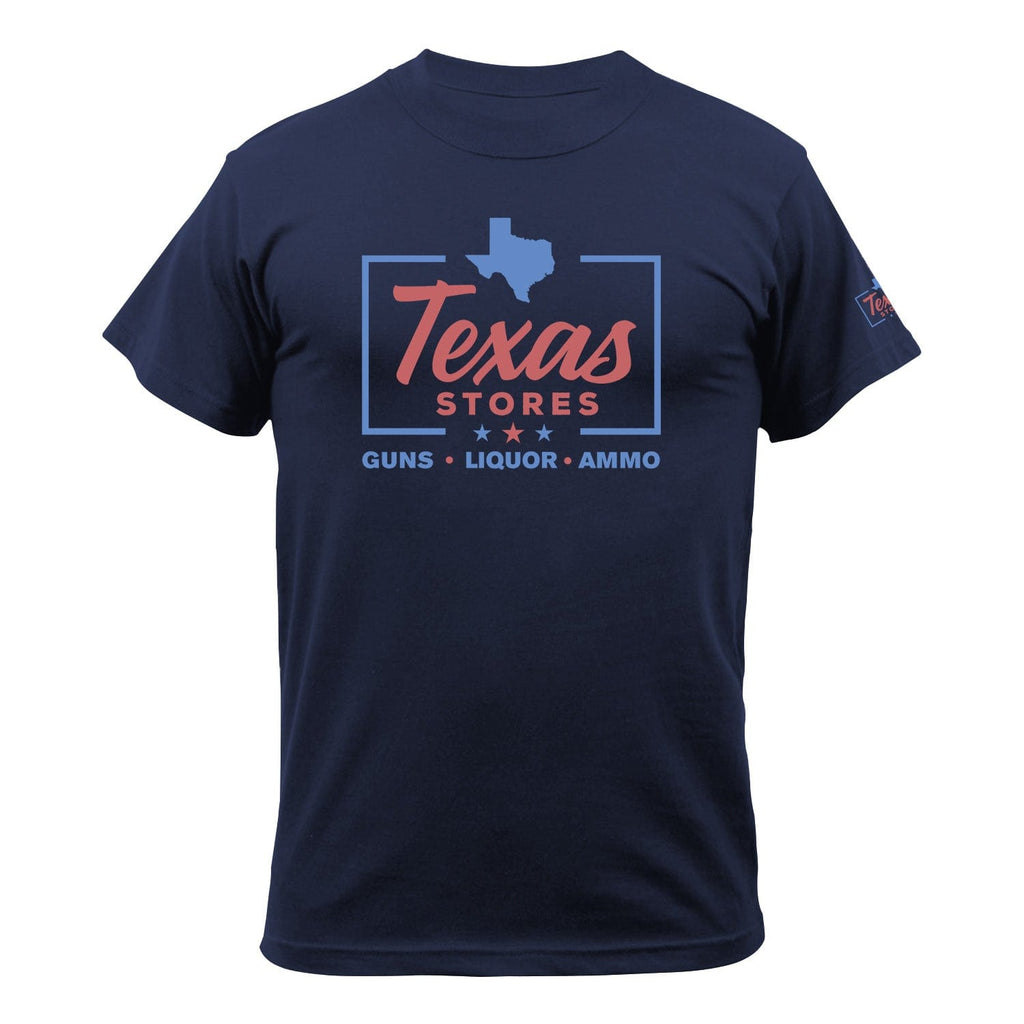 The Legendary Texas Stores T - Blue Text - MATACA